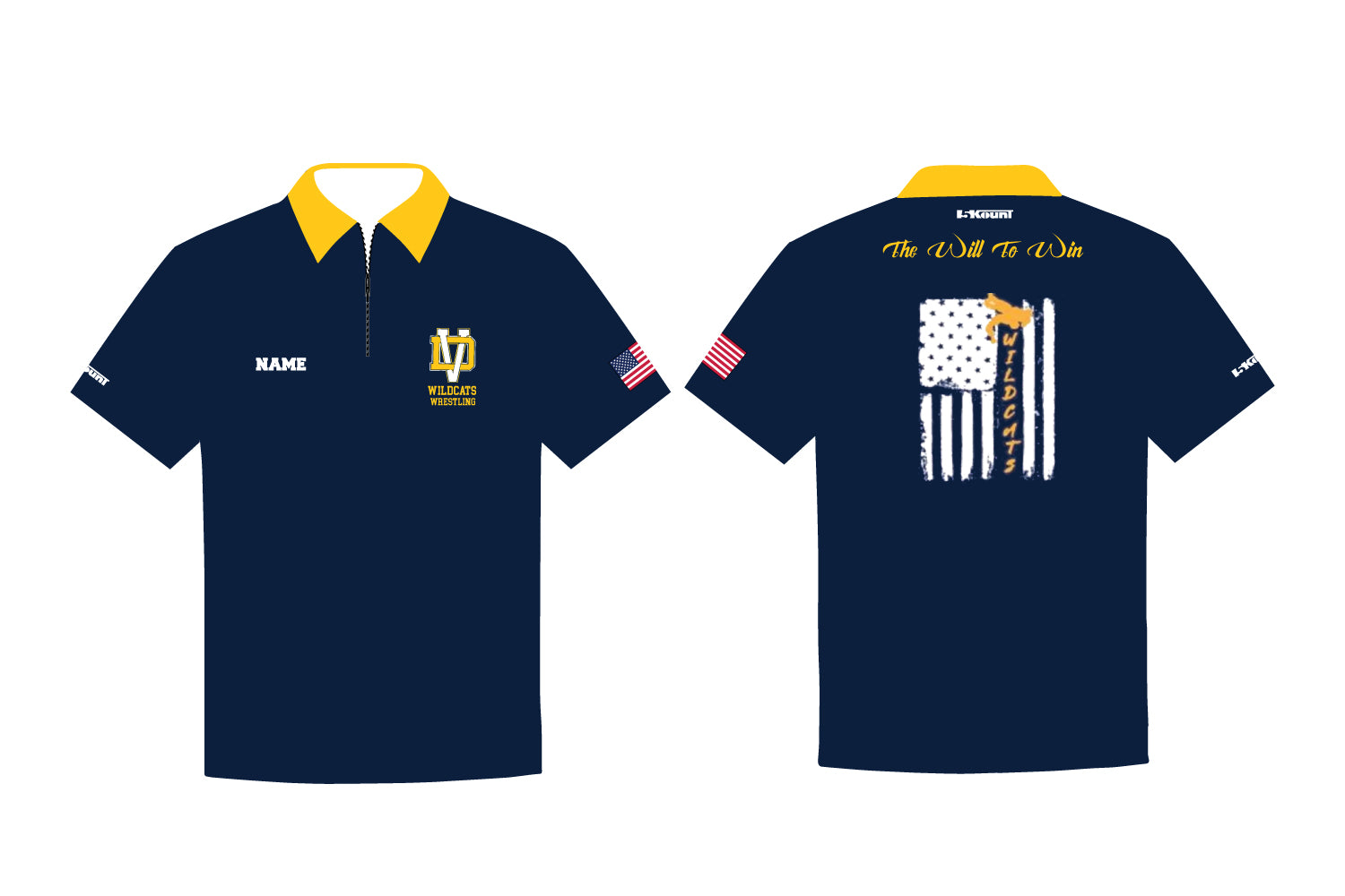 Del Val Wildcats Wrestling Sublimated Polo Shirt - 5KounT