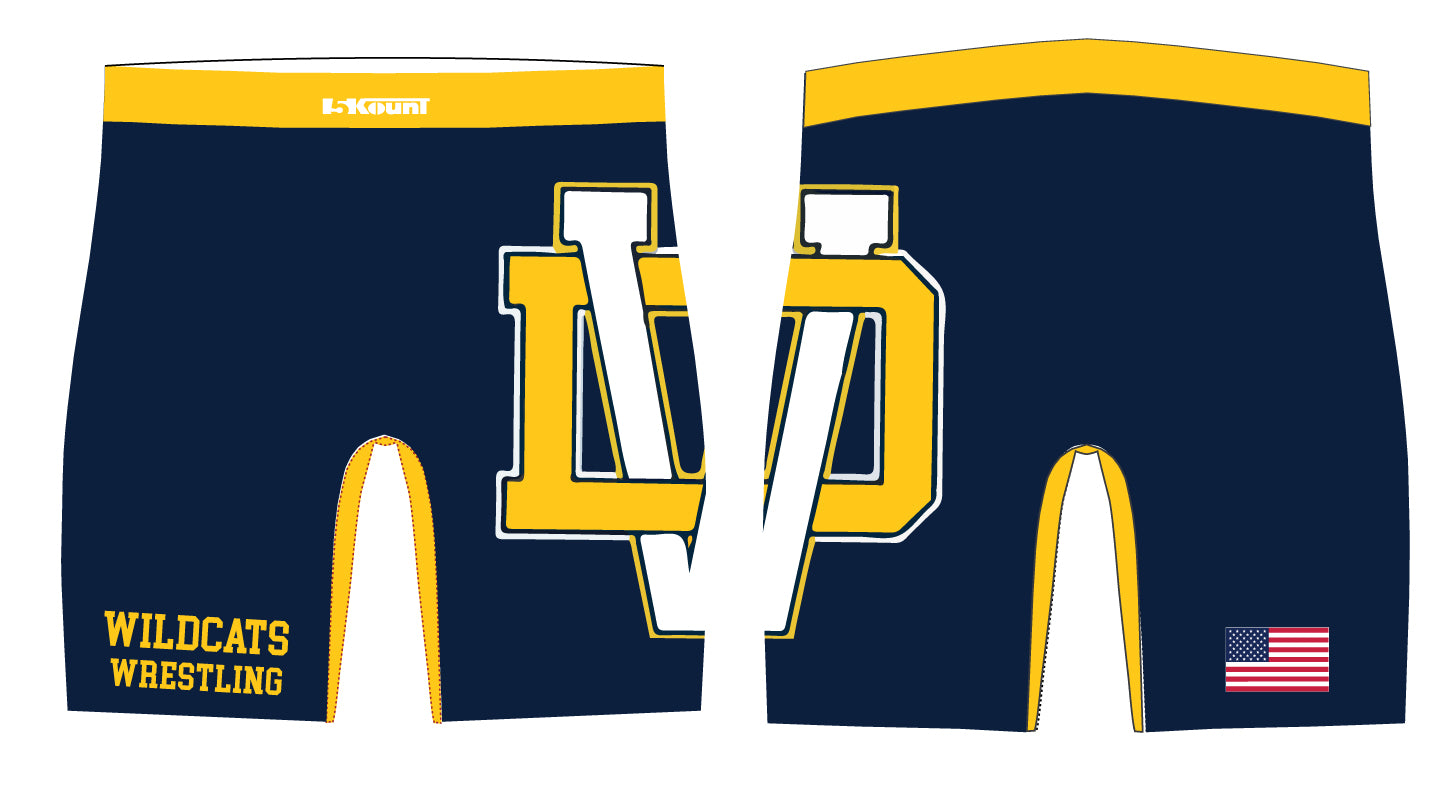 Del Val Wildcats Wrestling Sublimated Compression Shorts - 5KounT