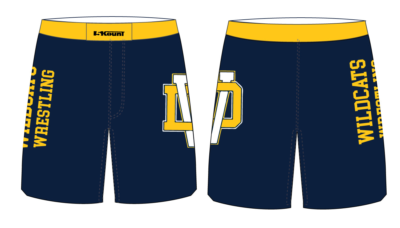 Del Val Wildcats Wrestling Sublimated Fight Shorts - 5KounT