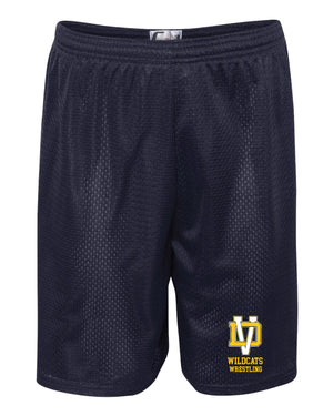 Del Val Wildcats Wrestling Tech Shorts - Navy - 5KounT