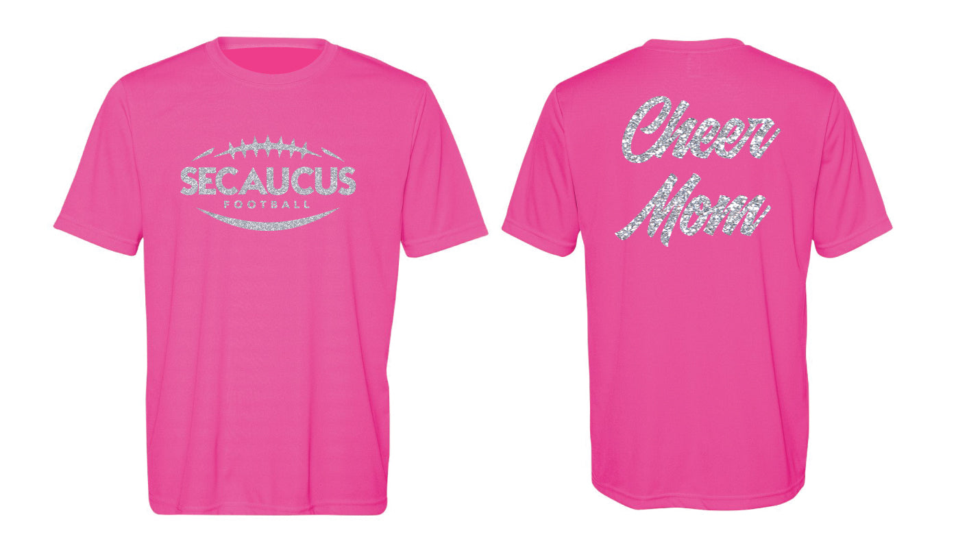 Secaucus Football Mom DryFit Performance Tee -  Sport Charity Pink - 5KounT2018