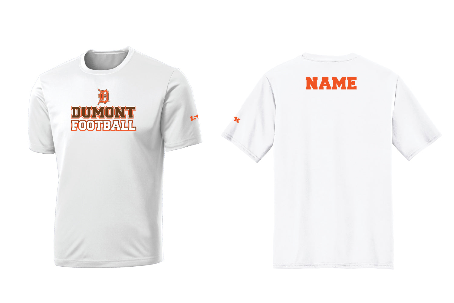 Dumont Youth Football Dryfit Performance Tee - Black/White