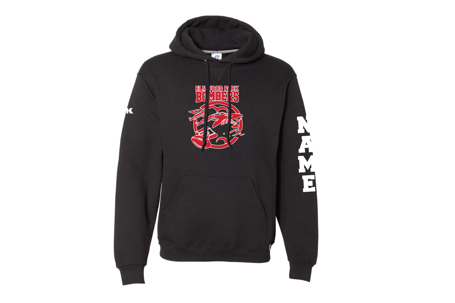 Elmwood Park Bombers Football Cotton Hoodie - Black