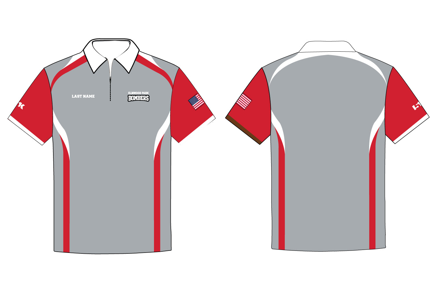 Elmwood Park Bombers Football Sublimated Polo Shirt