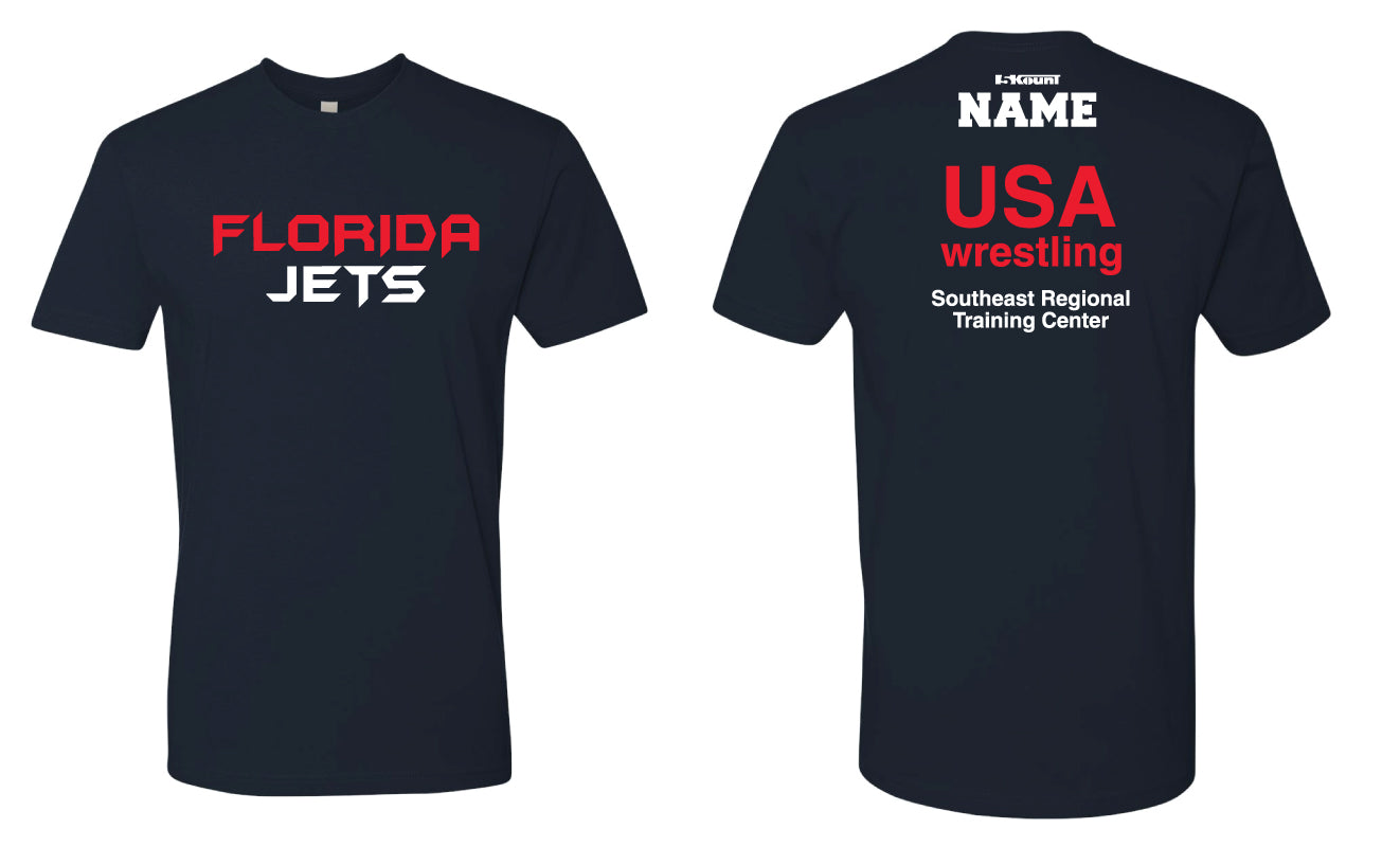 Florida Jets Wrestling Cotton Crew Tee - Navy - 5KounT
