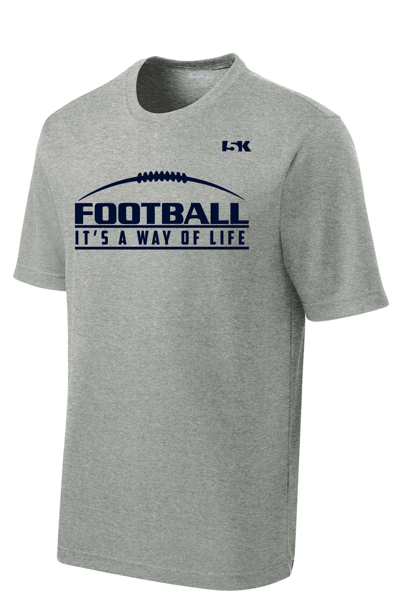 Football is a Way of Life Dryfit Performance Tee - Grey - 5KounT2018