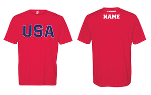 USA Freestyle Wrestling Dryfit Performance Tee - White/Red - 5KounT2018