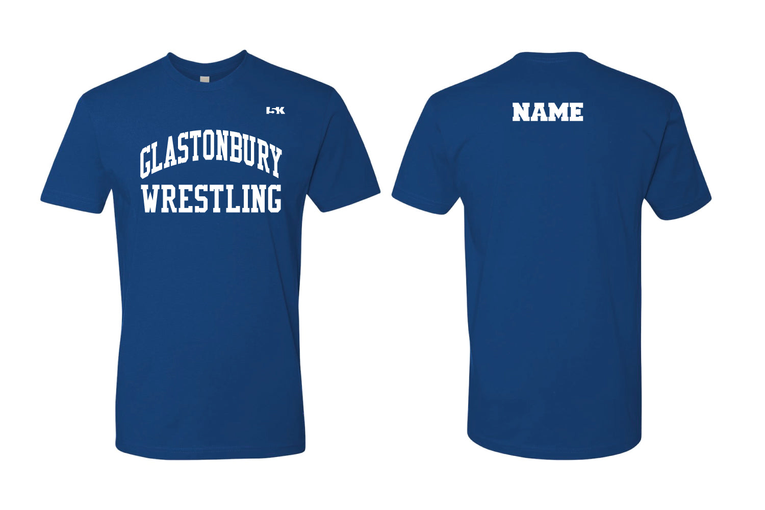 Glastonbury Wrestling Cotton Crew Tee - Royal Blue / Black - 5KounT
