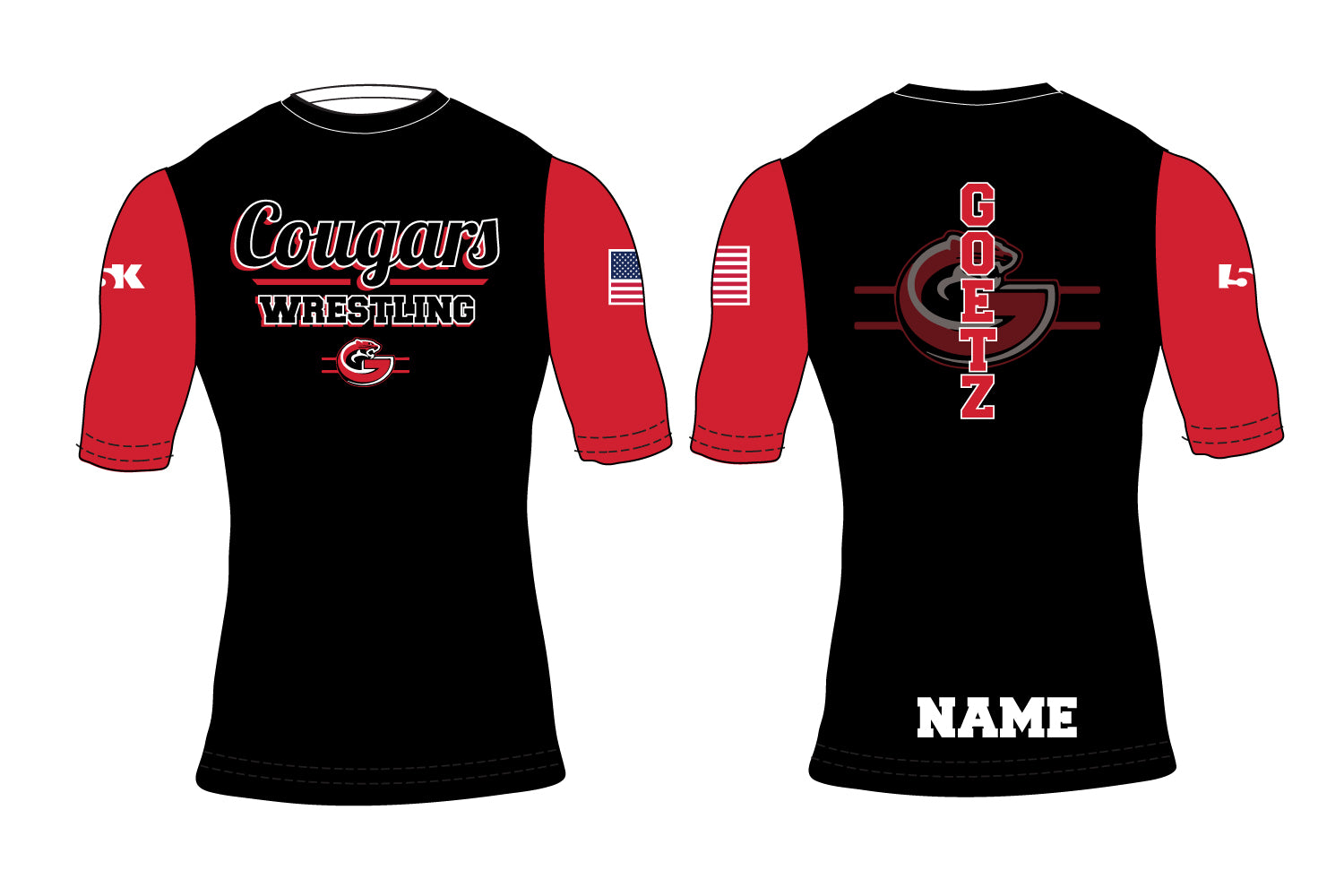 Goetz Cougars Wrestling Sublimated Compression Shirt