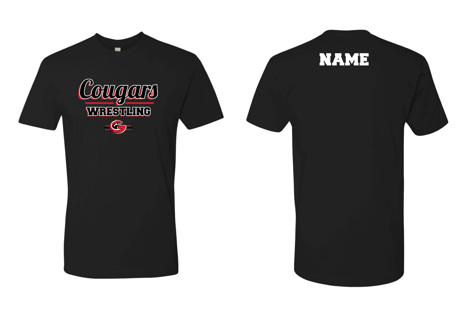 Goetz Cougars Wrestling Cotton Crew Tee - Black