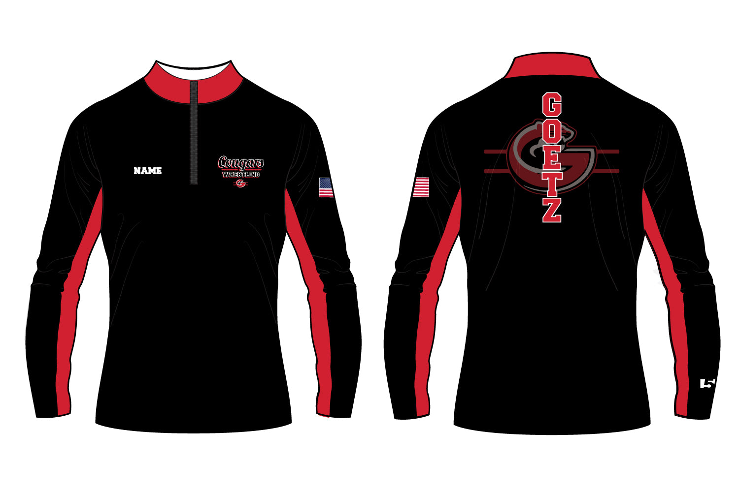 Goetz Cougars Wrestling Sublimated Quarter Zip