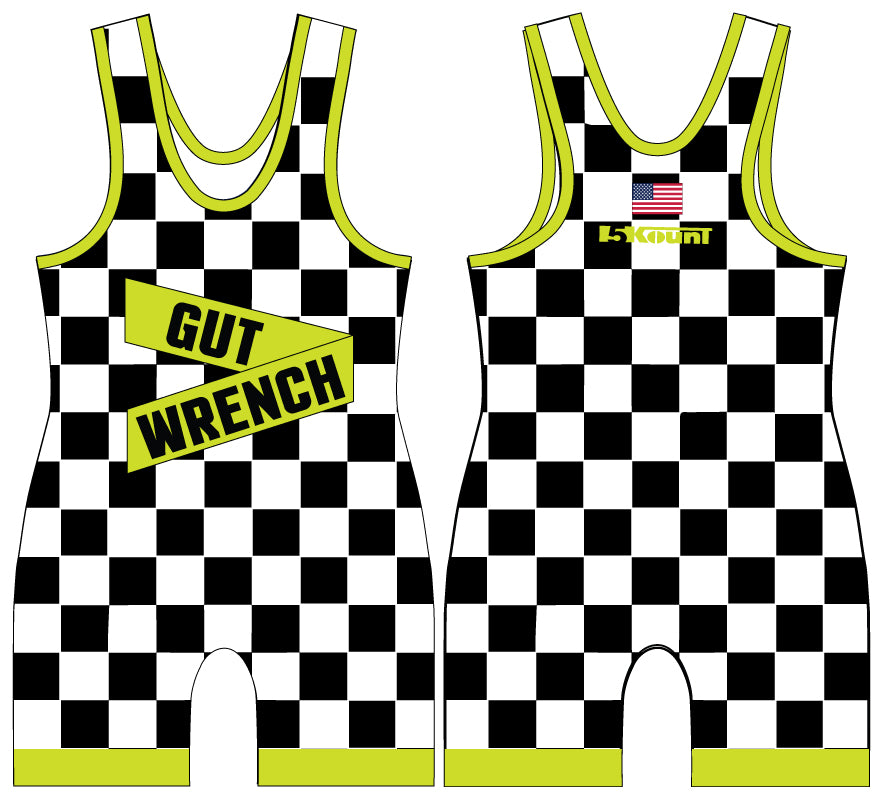 Checkerboard Sublimated Singlet- Neon Green - 5KounT2018