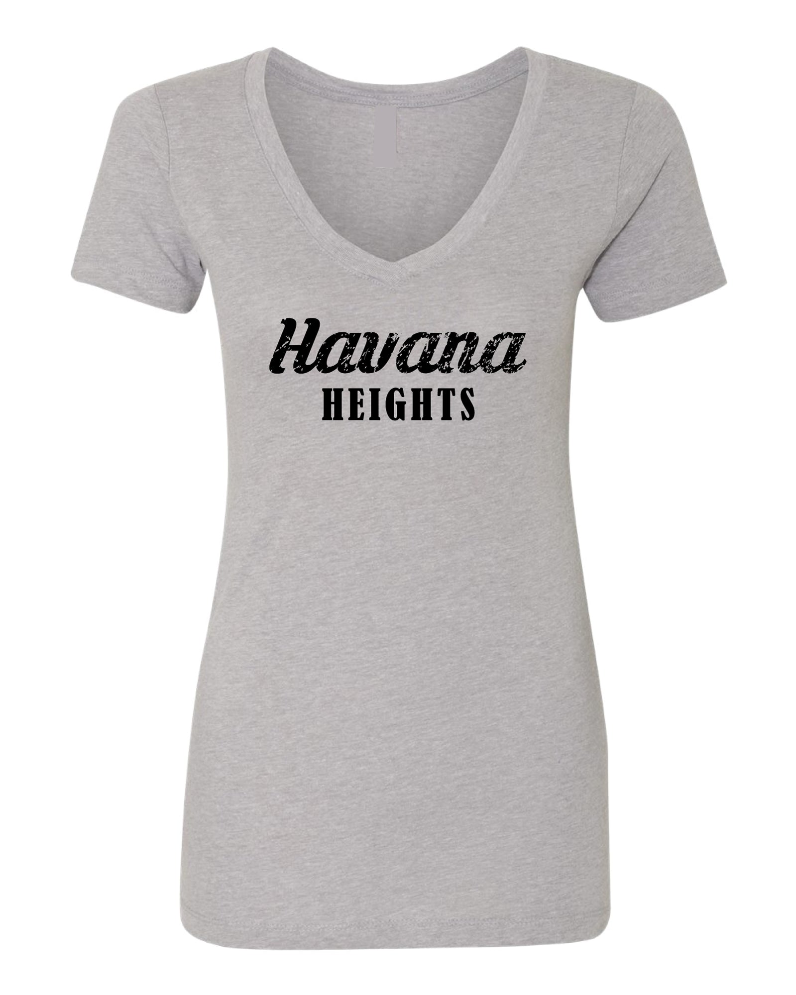 Havana Heights Cotton Women's Short Sleeve V - Gray - 5KounT2018