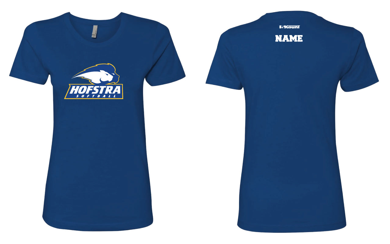 Hofstra Softball Ladies' Cotton Crew Tee - Royal - 5KounT2018