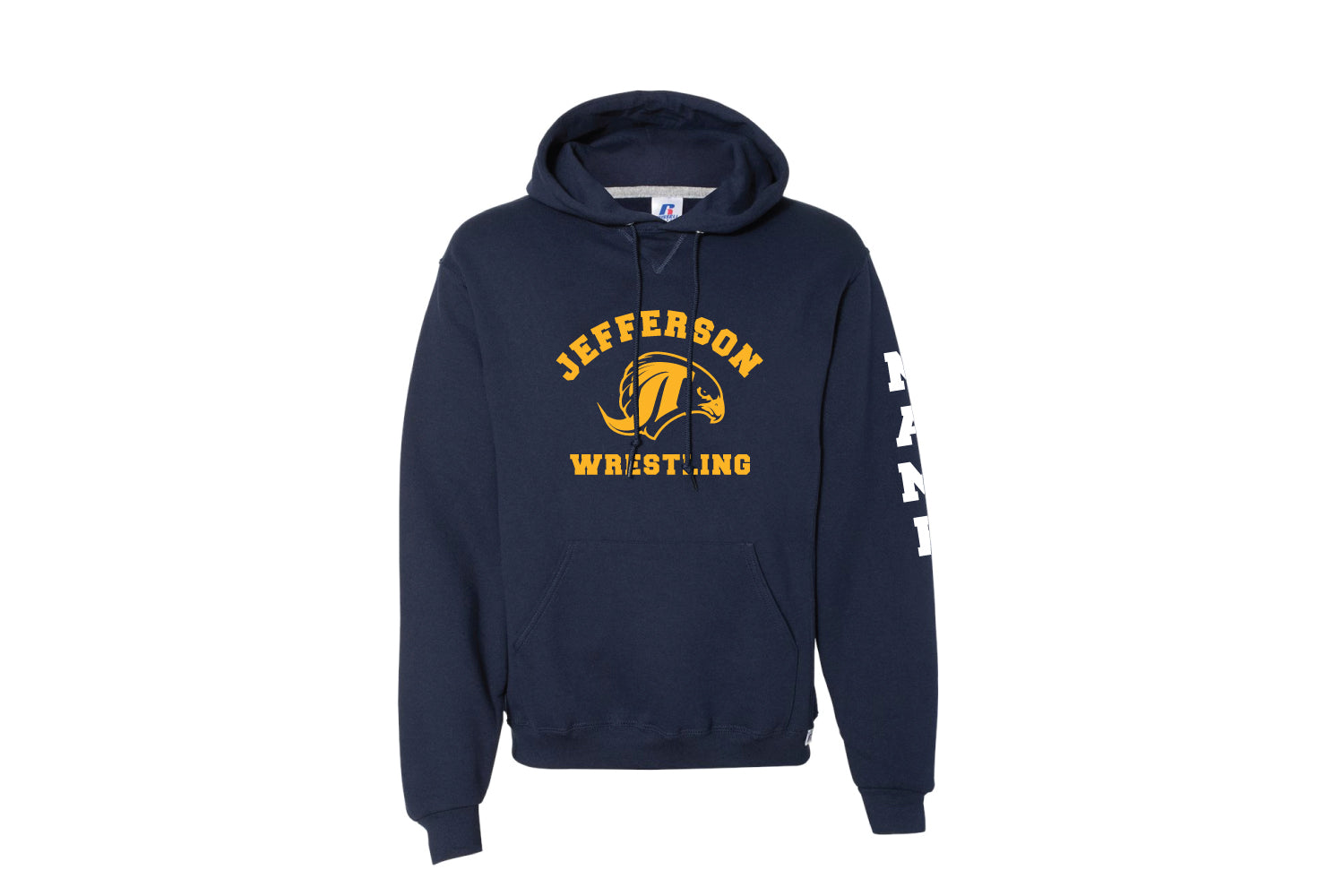 Jefferson Falcons Wrestling Cotton Hoodie - Navy/Oxford