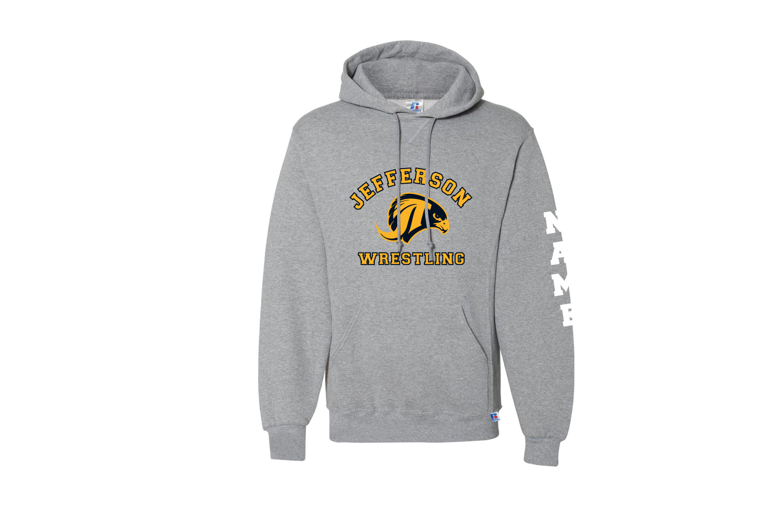 Jefferson Falcons Wrestling Cotton Hoodie - Navy/Oxford