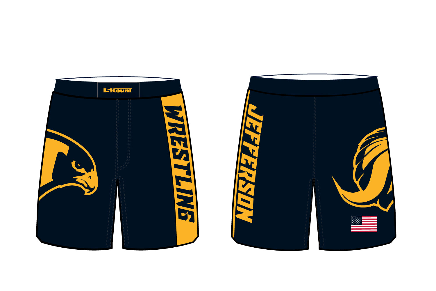 Jefferson Falcons Wrestling Sublimated Fight Shorts