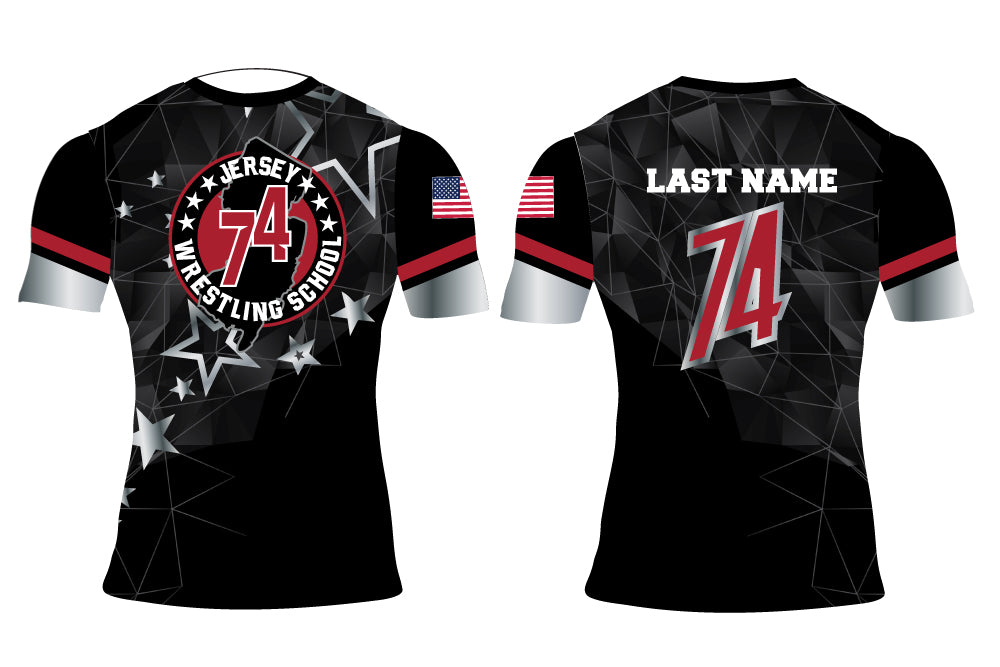 Jersey 74 Wrestling School Sublimated Compression Shirt - 5KounT