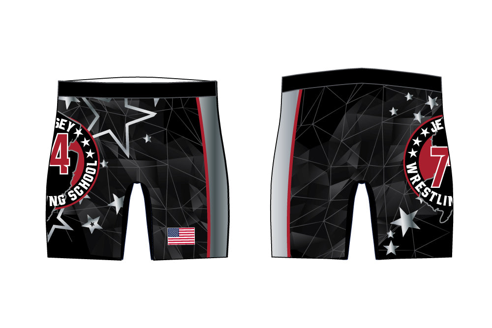 Jersey 74 Wrestling School Sublimated Compression Shorts - 5KounT