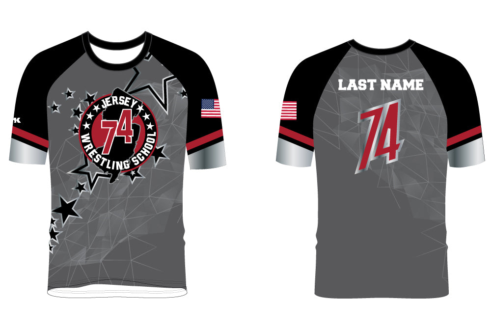 Jersey 74 Wrestling School Sublimated Fight Shirt - Gray - 5KounT