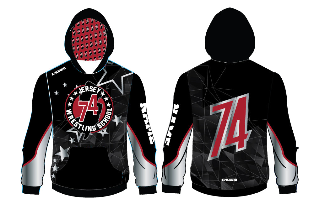 Jersey 74 Wrestling School Sublimated Hoodie - Black - 5KounT