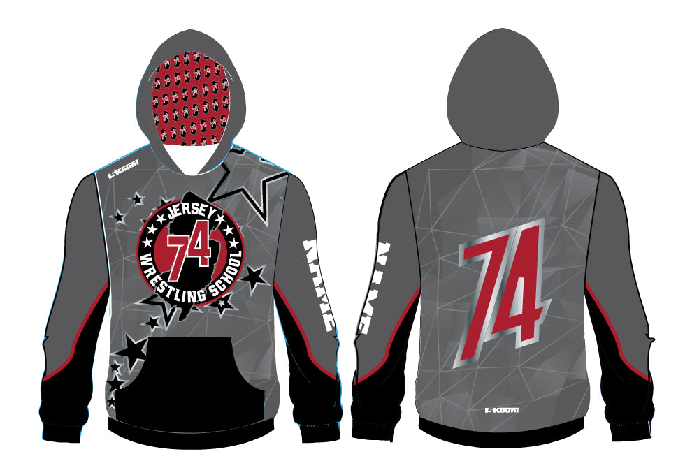 Jersey 74 Wrestling School Sublimated Hoodie - Gray - 5KounT