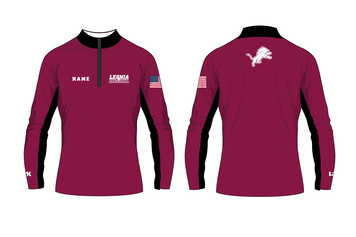 Leonia Baseball Sublimated Quarter Zip