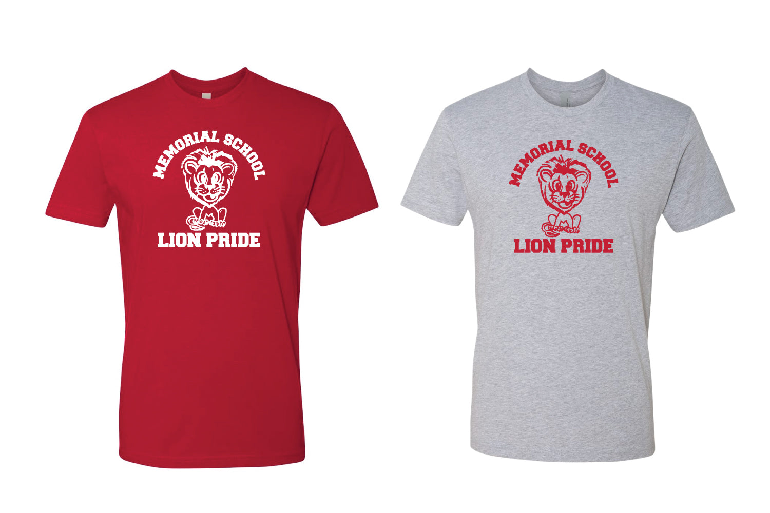 Memorial Elementary School Cotton Crew Tee - Grey/Red