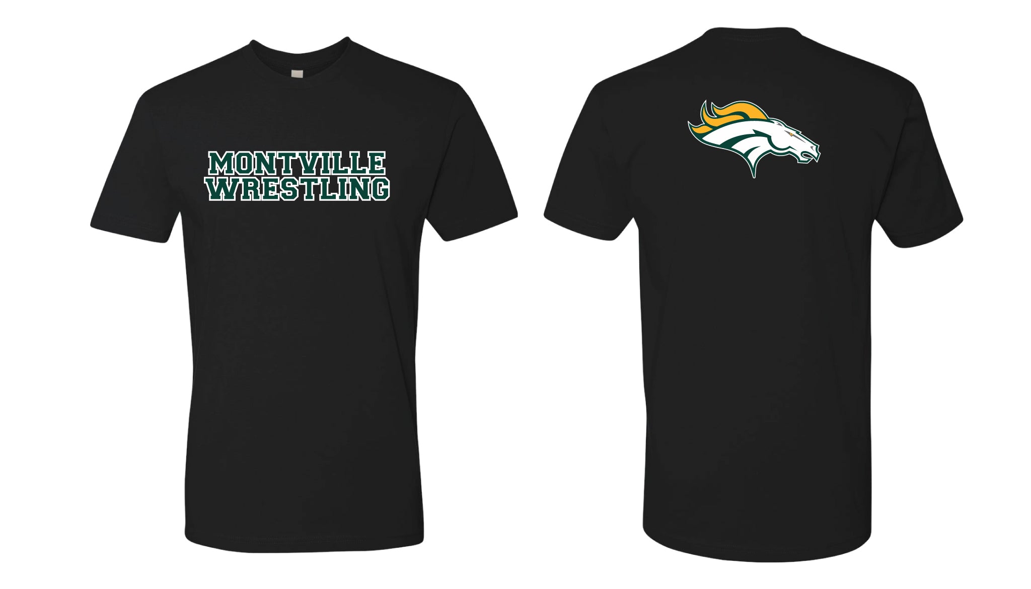 Montville Wrestling Cotton Crew Tee Design 2 - Black/Gray