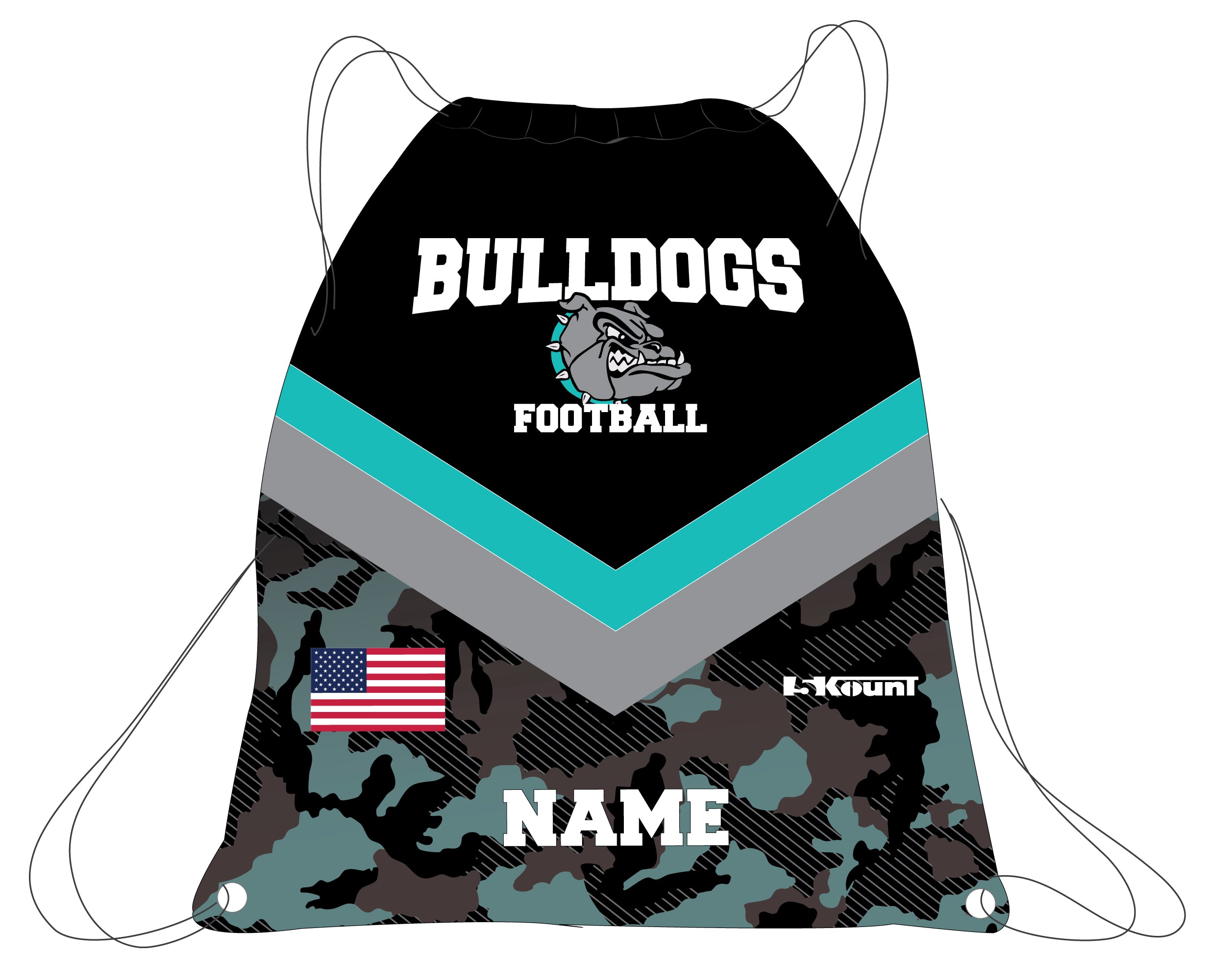 Moyock Bulldogs Football Sublimated Drawstring Bag - 5KounT2018