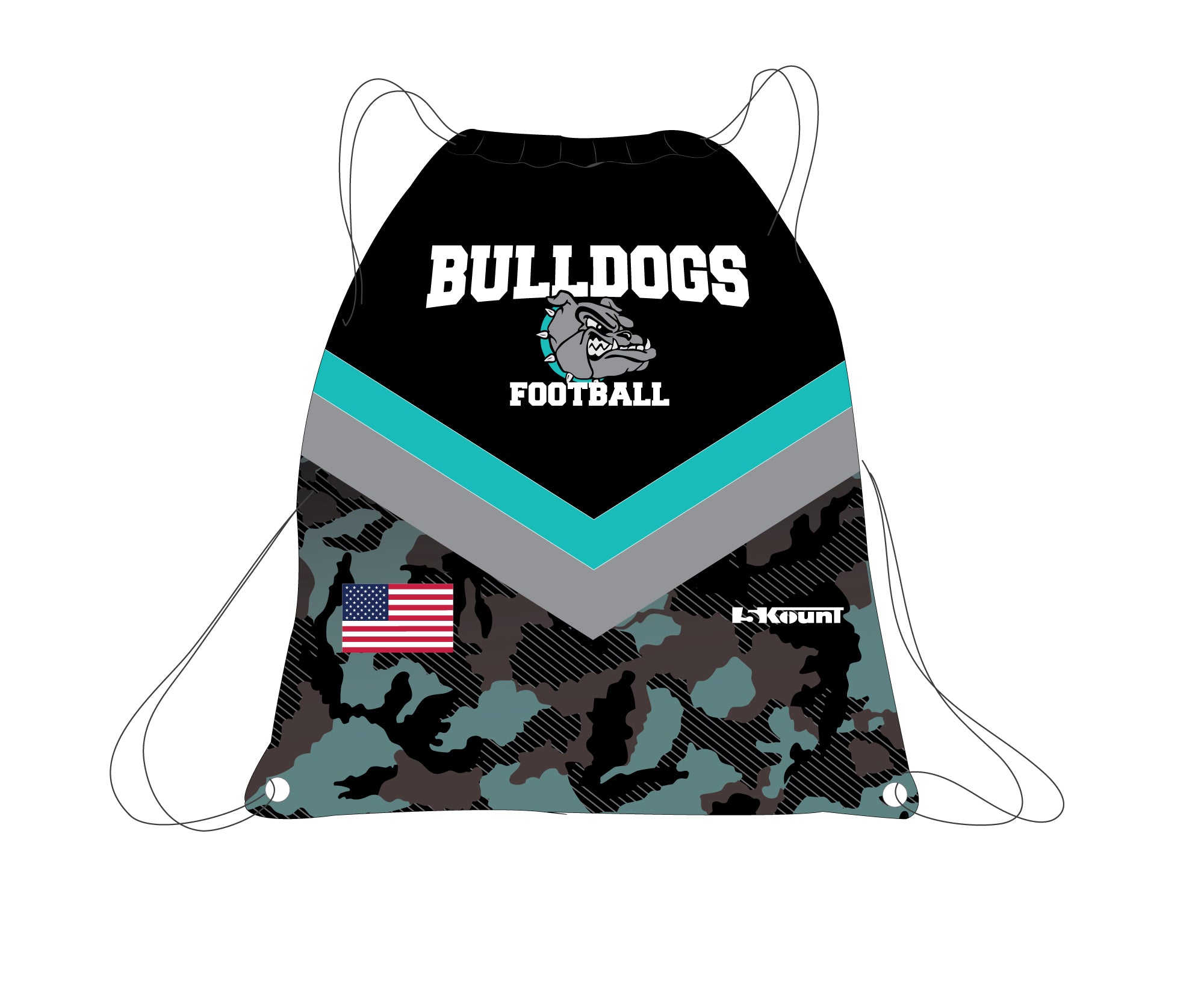 Moyock Bulldogs Football Sublimated Drawstring Bag - 5KounT2018