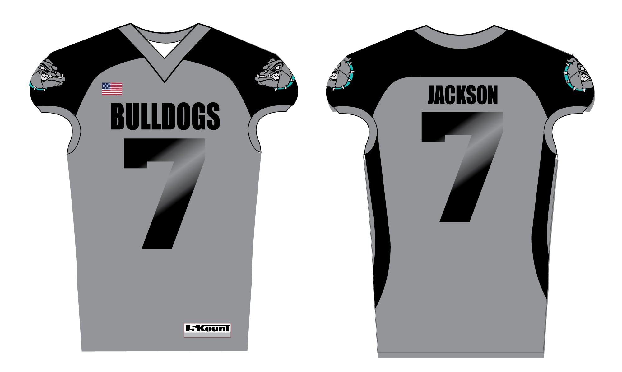 Moyock Bulldogs Football Sublimated Jersey Design 1 - 5KounT2018