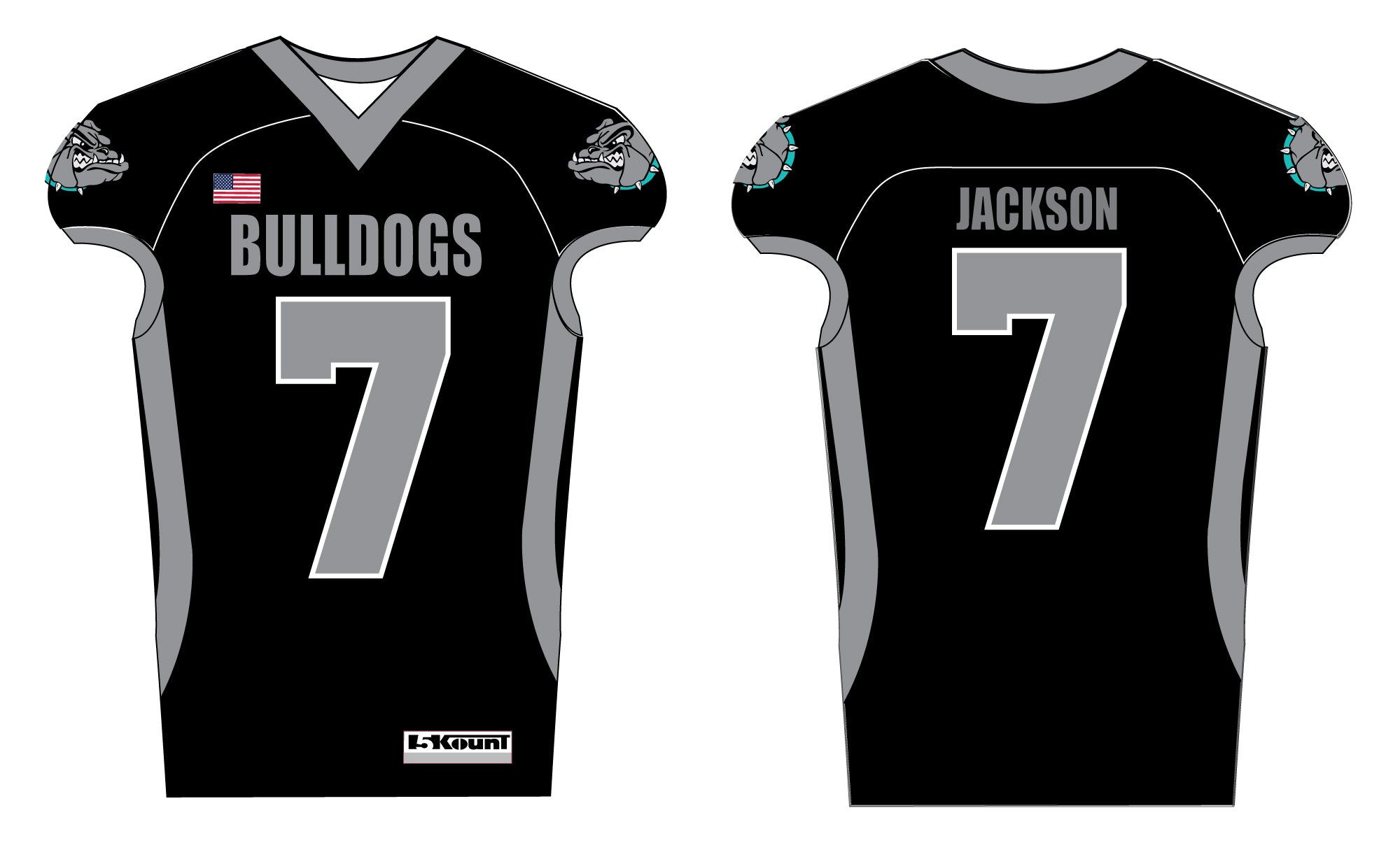 Moyock Bulldogs Football Sublimated Jersey Design 2 - 5KounT2018