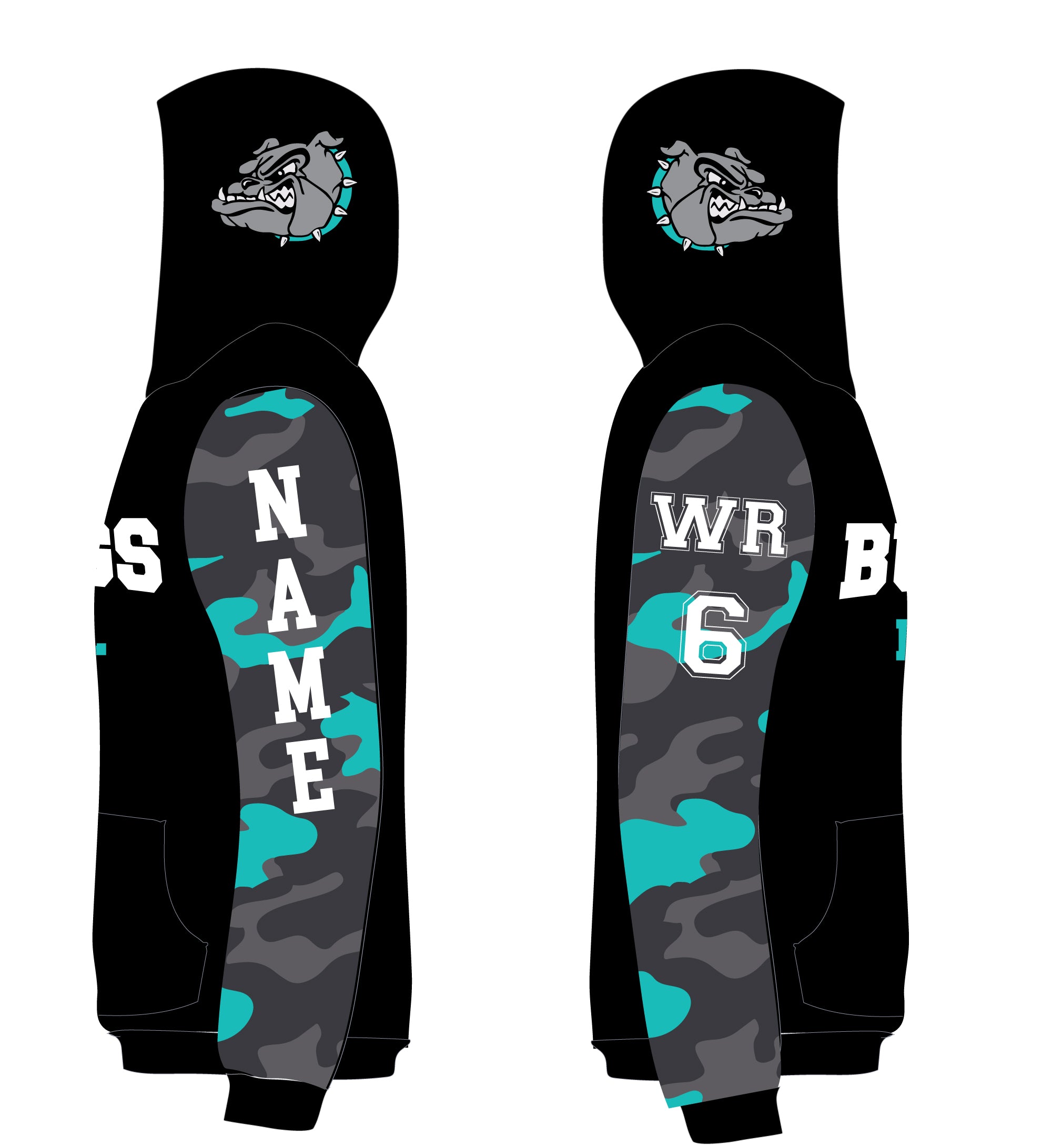 Moyock Bulldogs Football Sublimated Hoodie - 5KounT2018