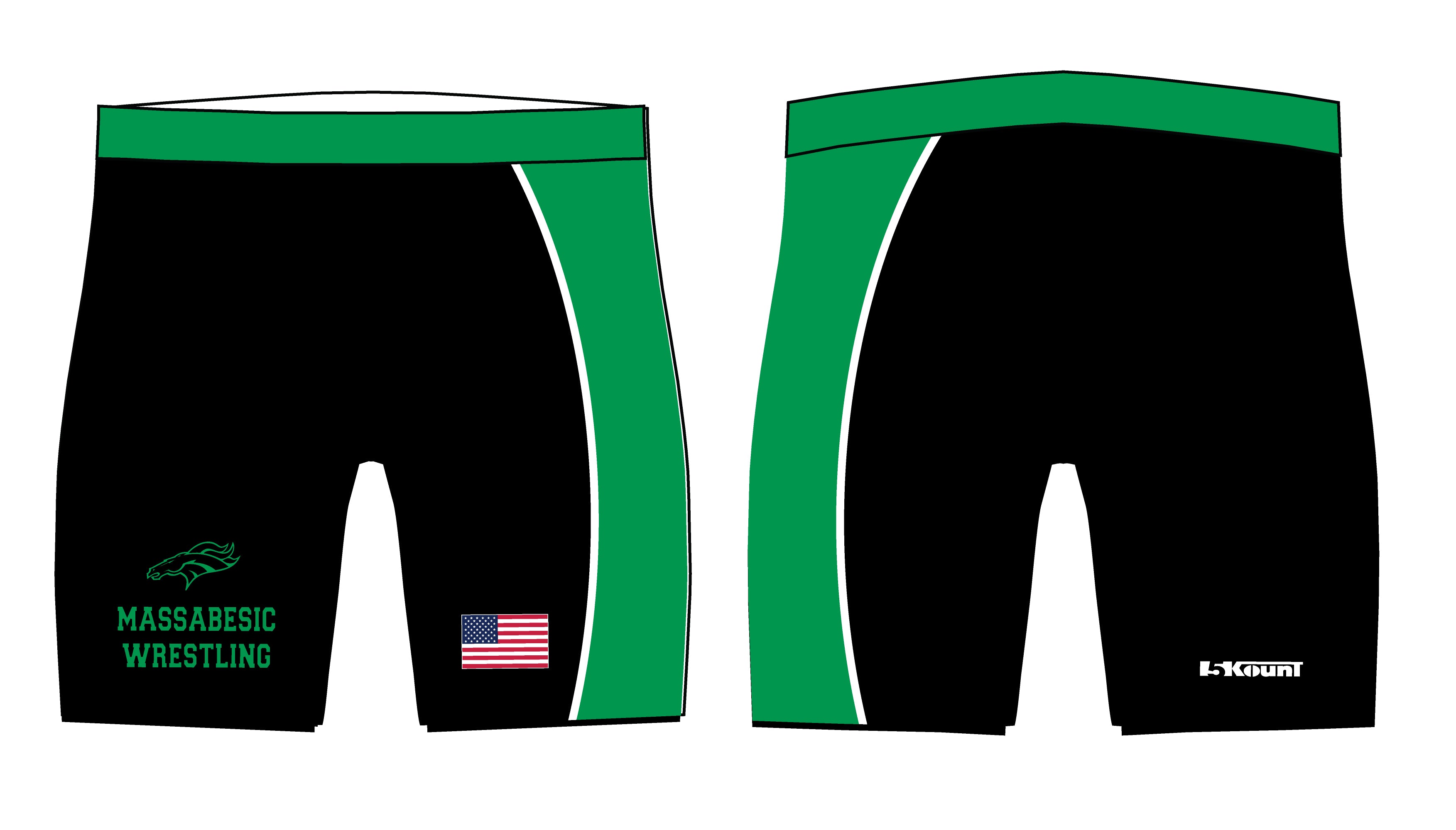 Massabesic Youth Wrestling Sublimated Compression Shorts - 5KounT2018