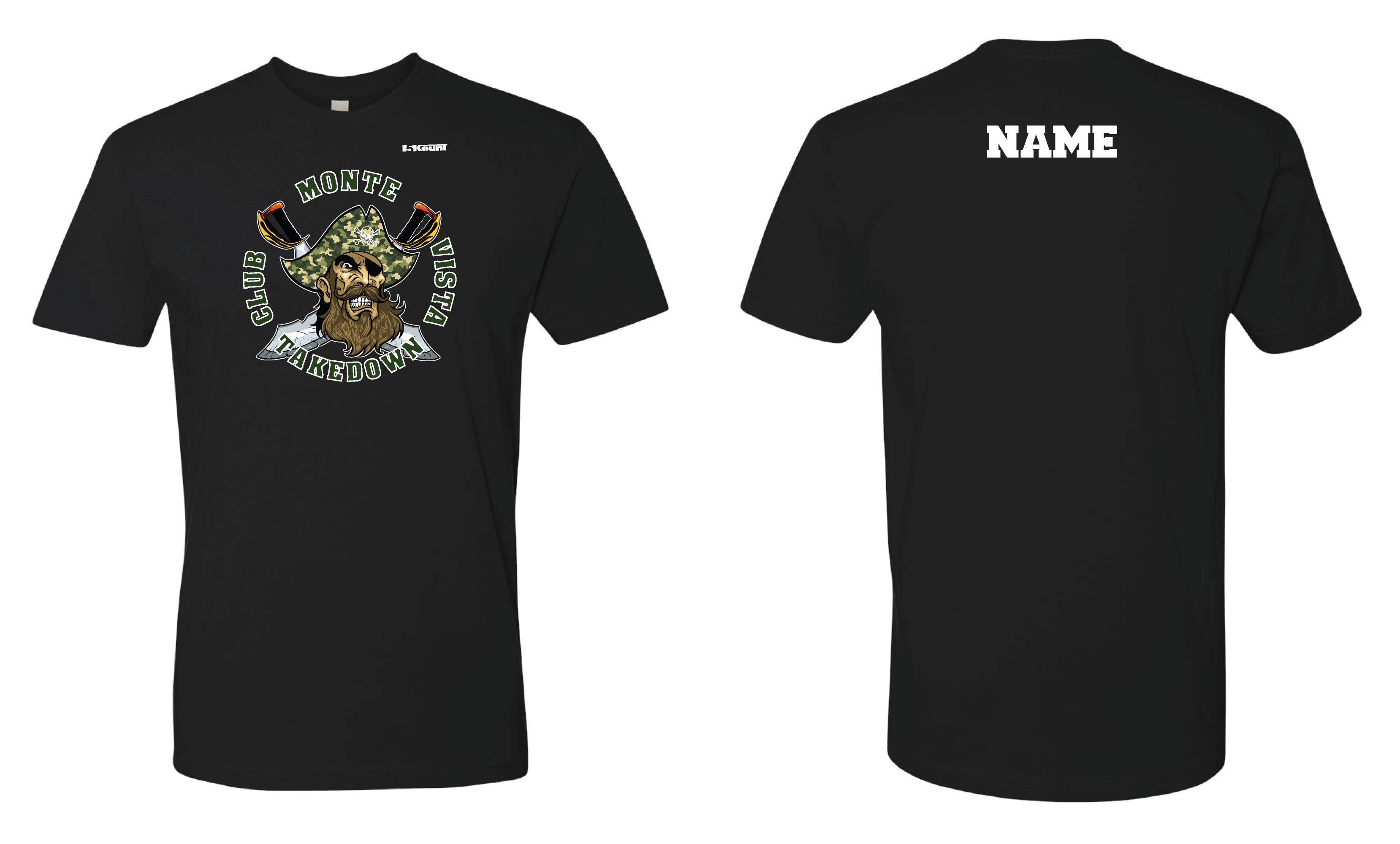 Monte Vista Takedown Club Wrestling Cotton Crew Tee - Black/Heather Gray - 5KounT2018