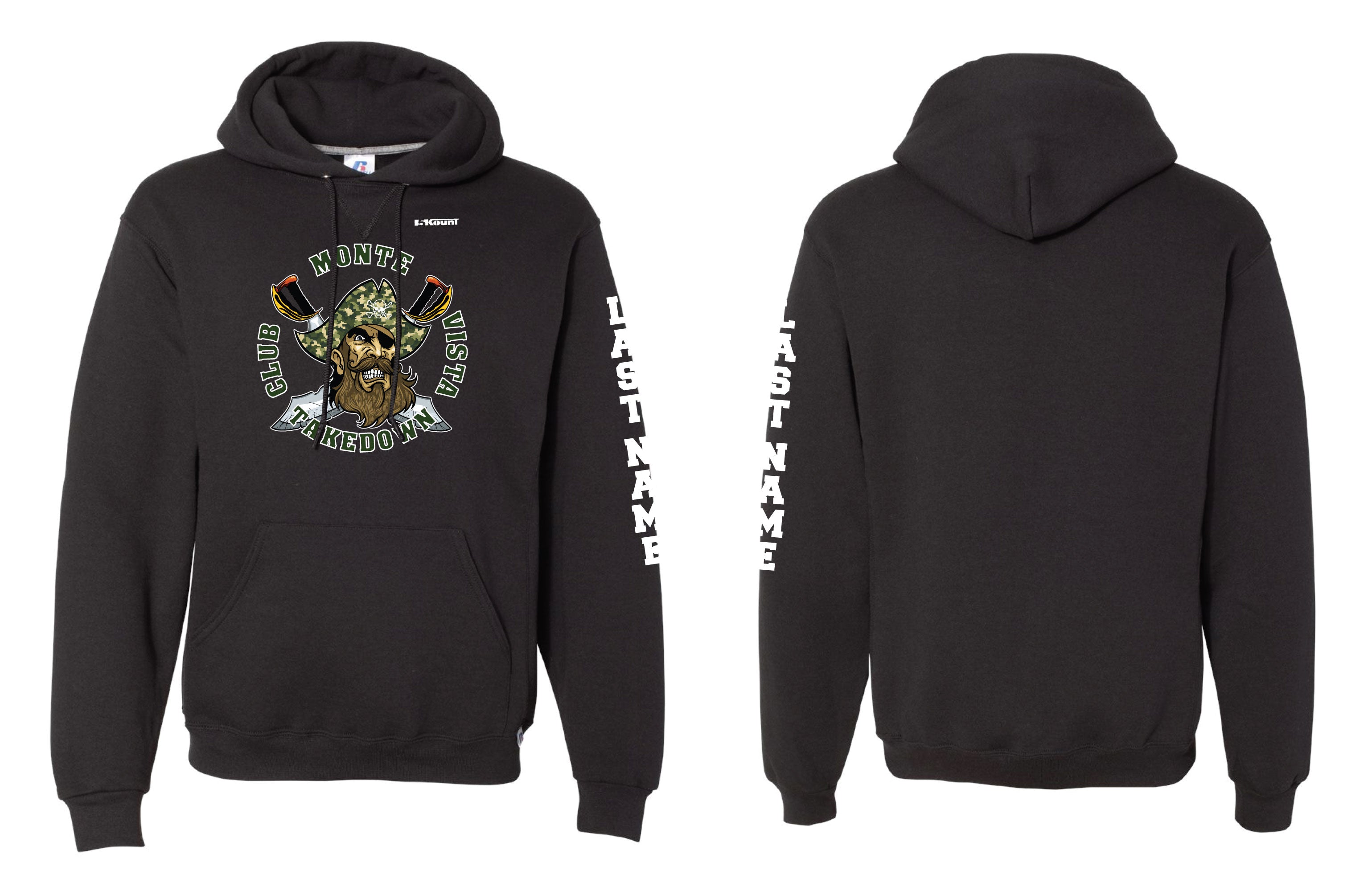 Monte Vista Takedown Club Wrestling Russell Athletic Cotton Hoodie - Black - 5KounT2018