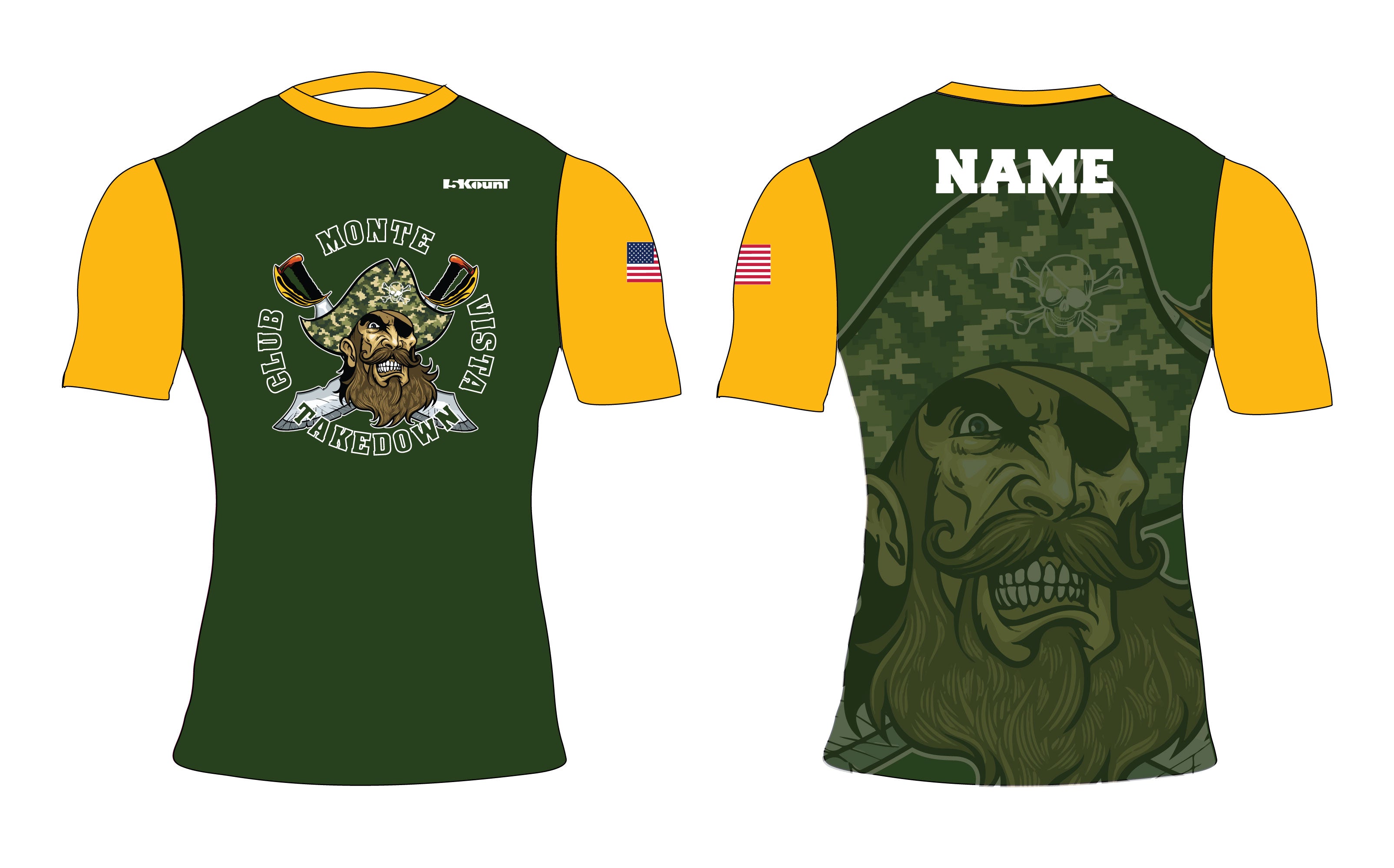 Monte Vista Takedown Club Wrestling Sublimated Compression Shirt - 5KounT2018