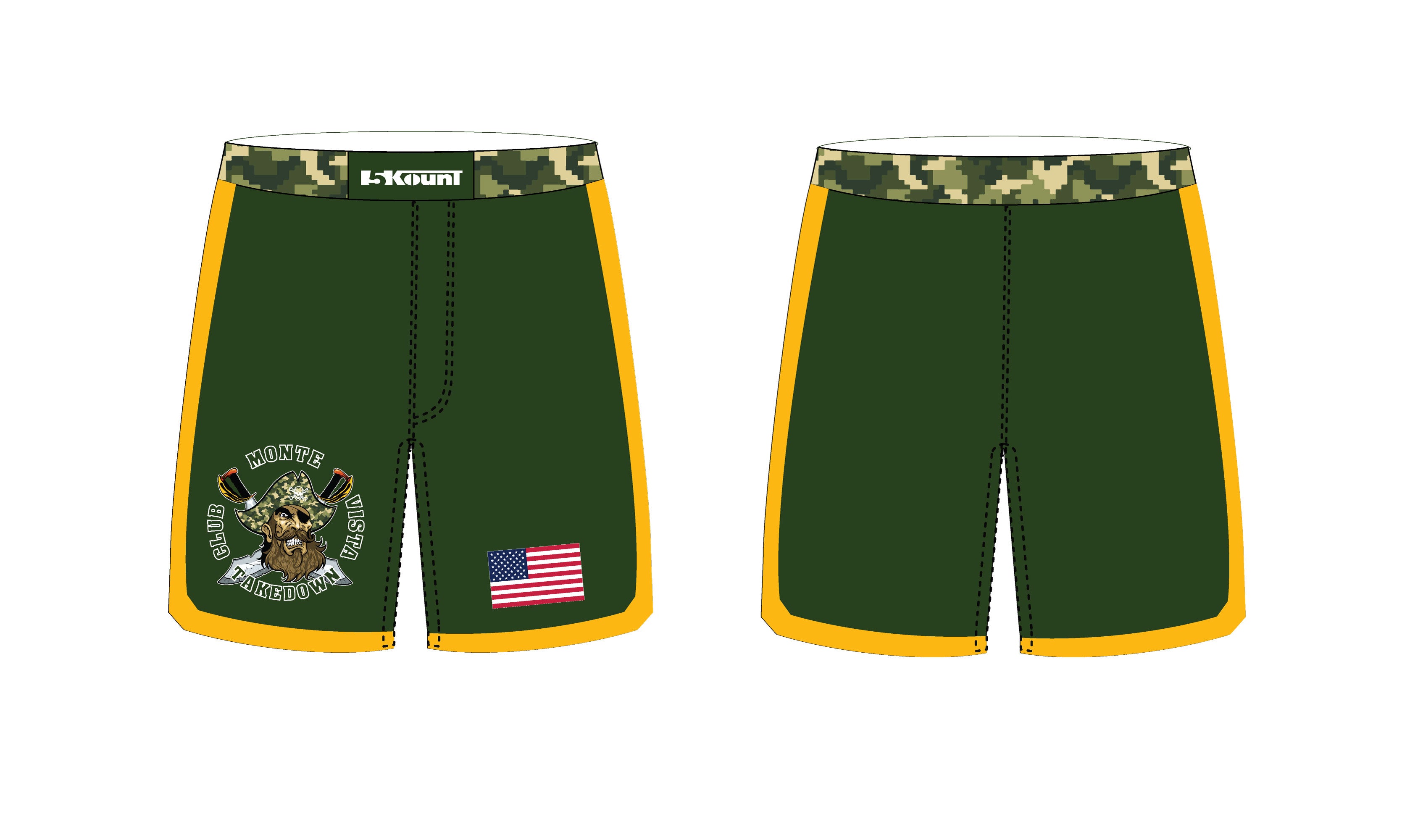 Monte Vista Takedown Club Wrestling Sublimated Fight Shorts - 5KounT2018