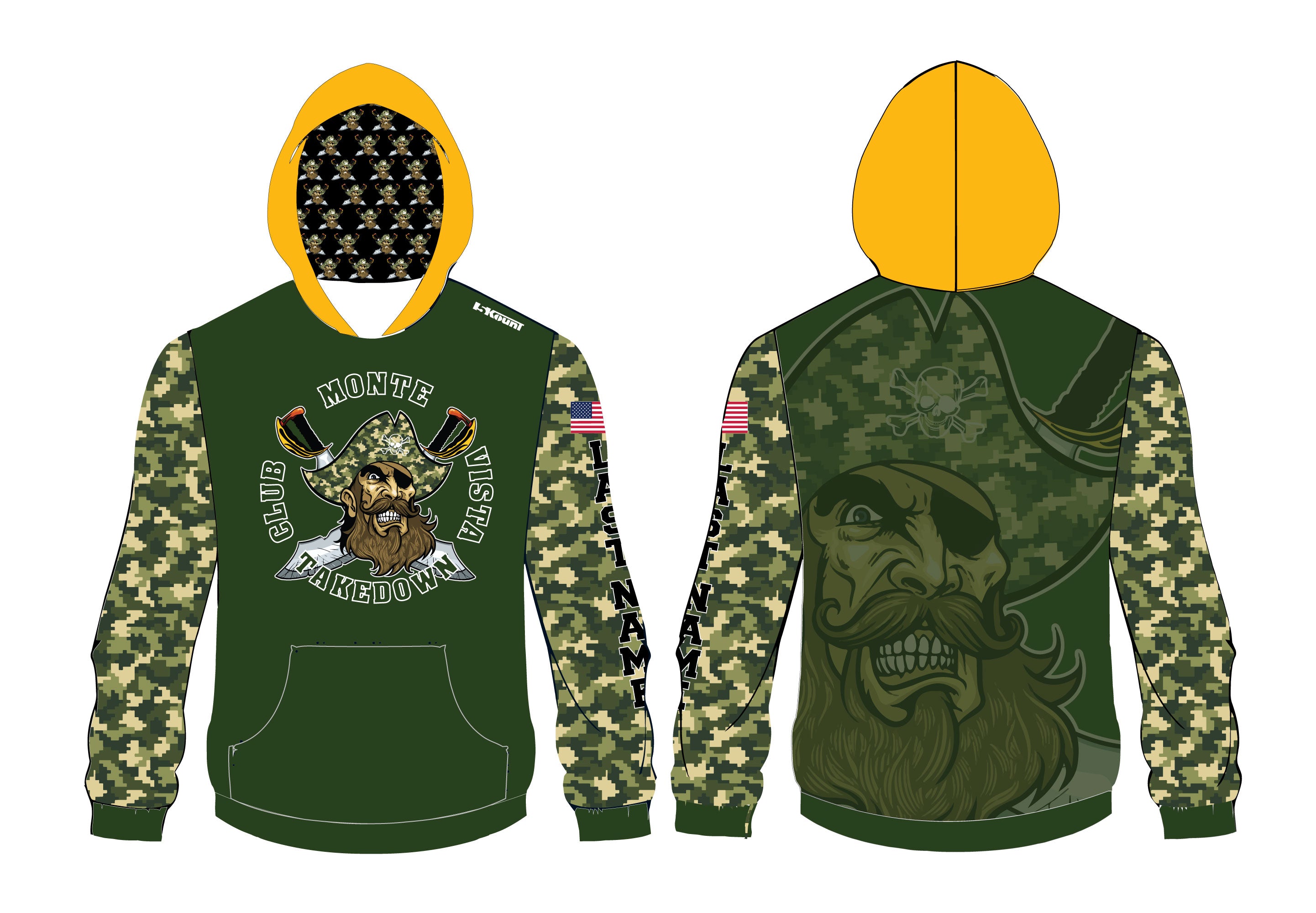 Monte Vista Takedown Club Wrestling Sublimated Hoodie - 5KounT2018