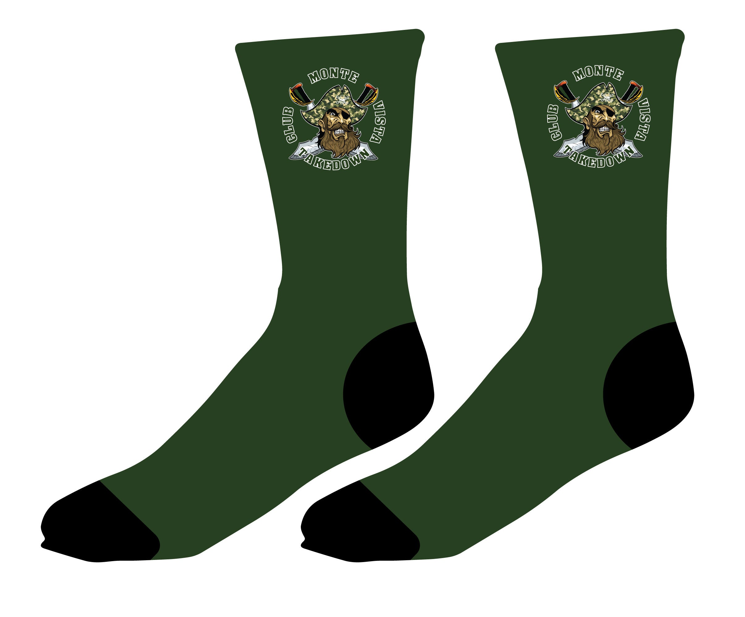 Monte Vista Takedown Club Wrestling Sublimated Socks - 5KounT2018