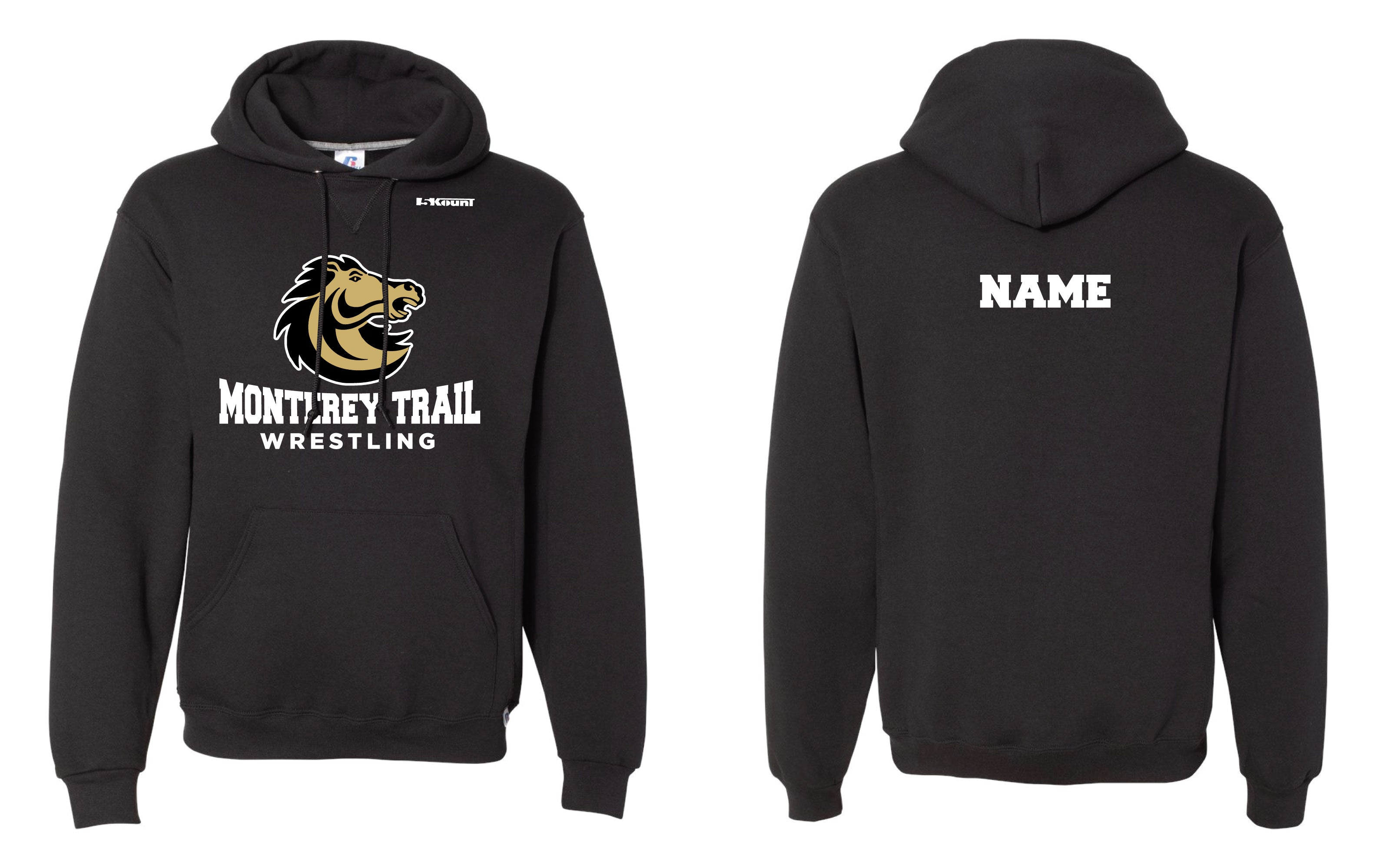 Monterey Trail Wrestling Russell Athletic Cotton Hoodie - Black - 5KounT2018