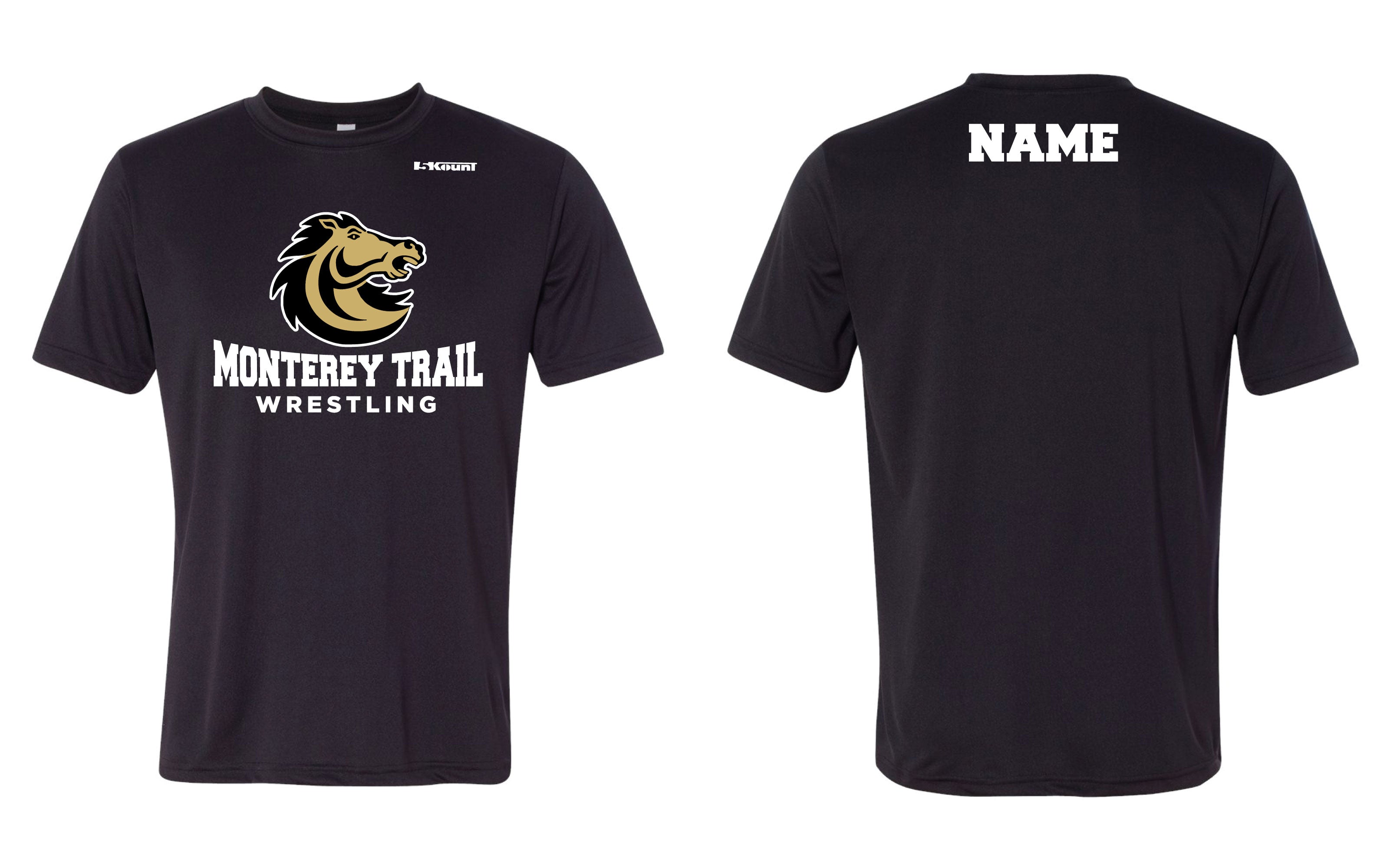 Monterey Trail Wrestling Dryfit Performance Tee - Black - 5KounT2018