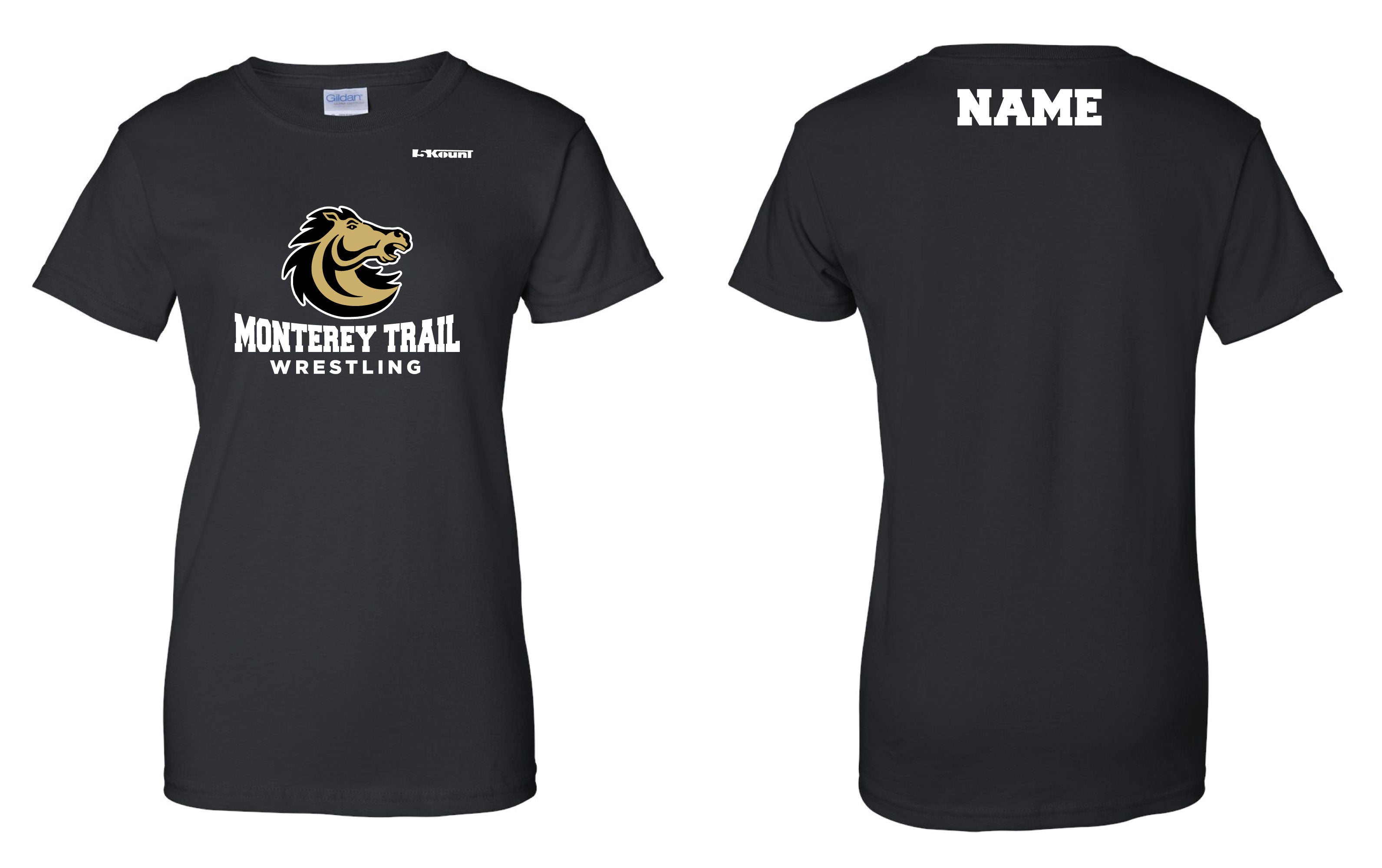 Monterey Trail Wrestling Women's Crew Tee - Black - 5KounT2018