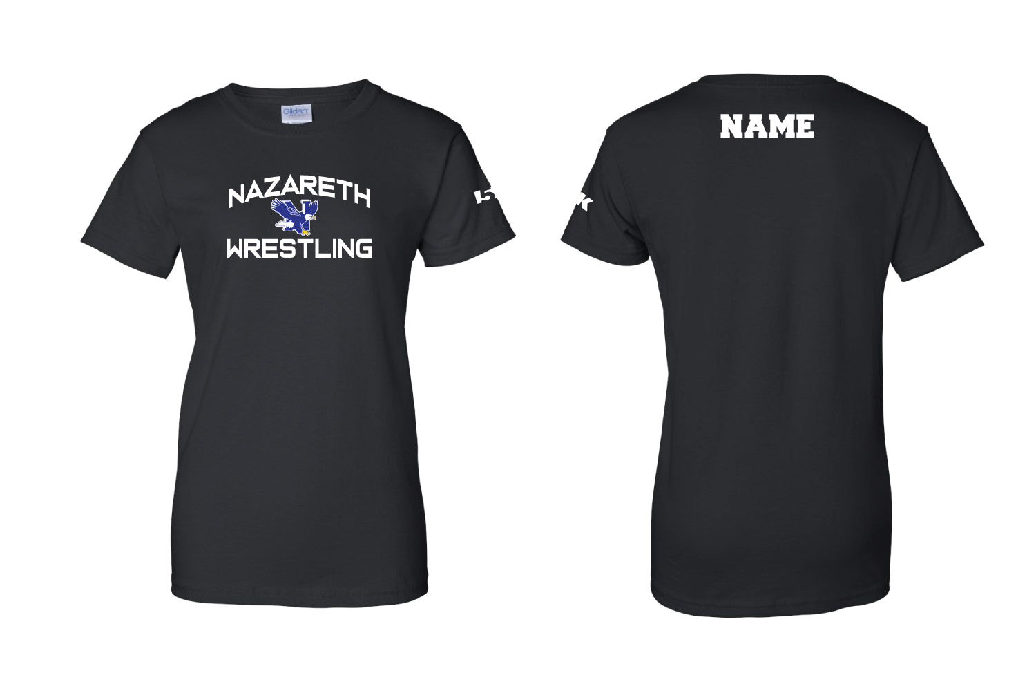 Nazareth Wrestling Cotton Women's Crew Neck Tee - Black