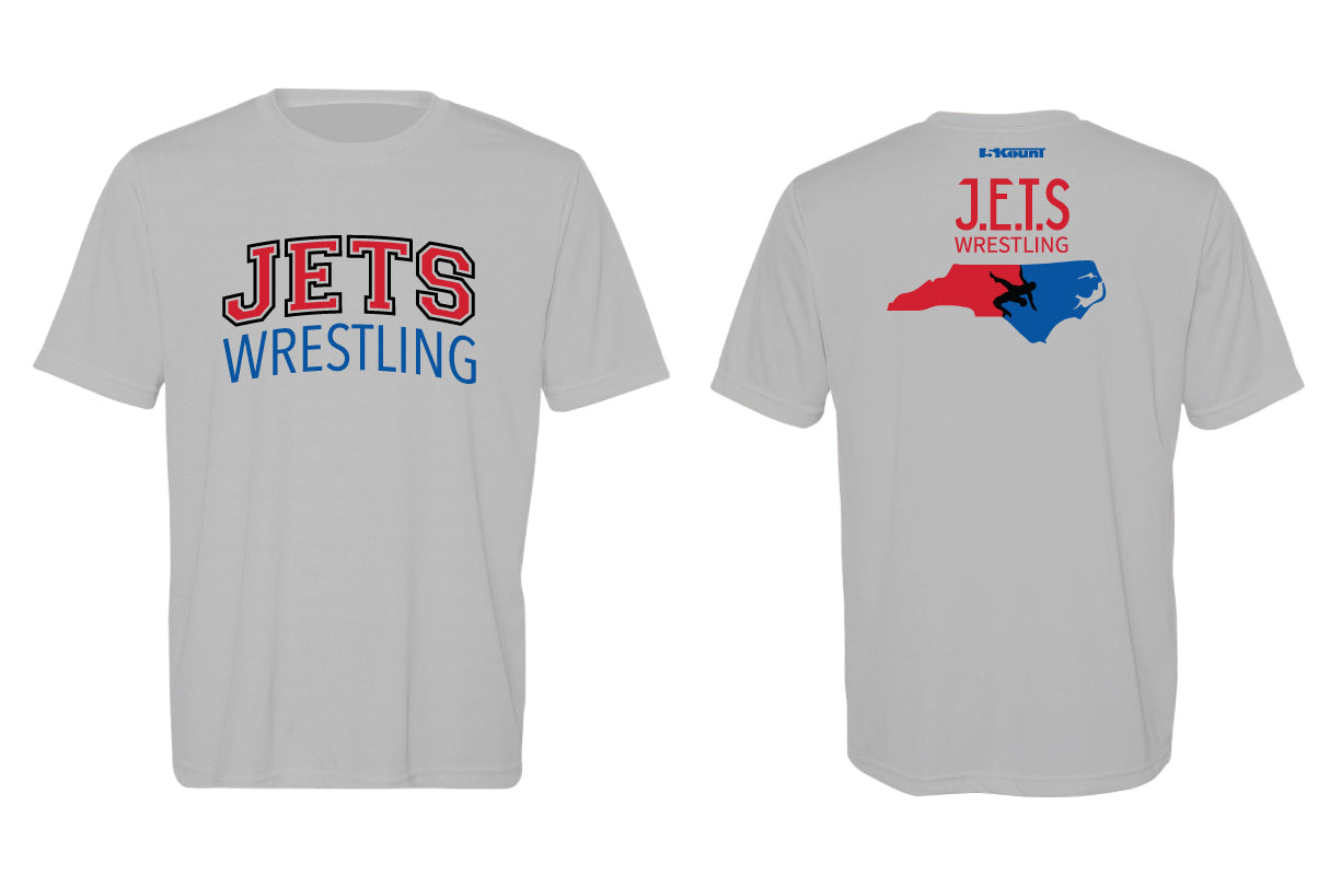 NC Jets Wrestling DryFit Performance Tee - Silver - 5KounT