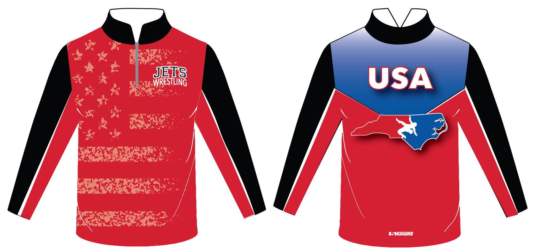 NC Jets Wrestling Sublimated Quarter Zip - 5KounT