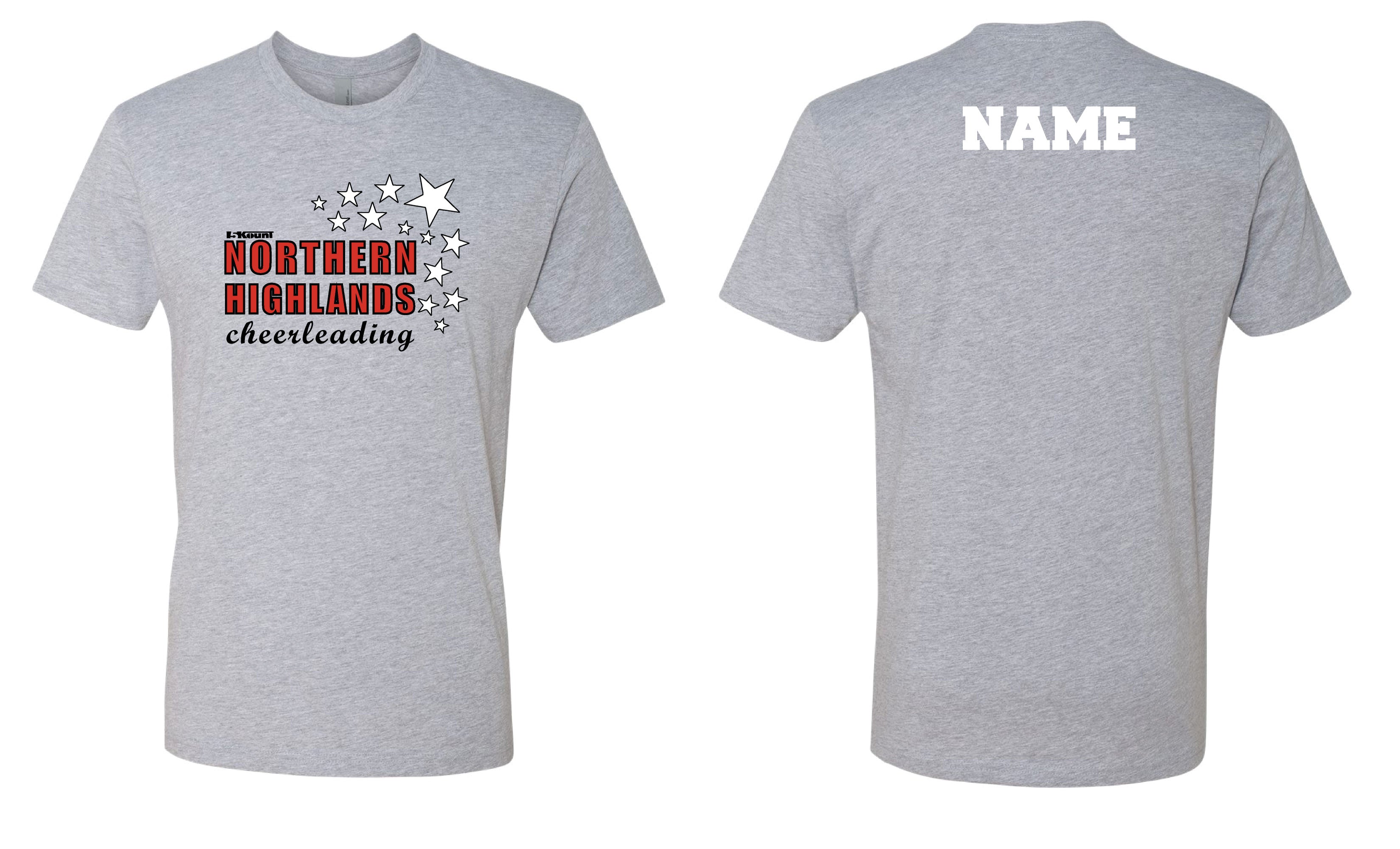 Highlands Cheer Cotton Crew Tee Design 2 - Gray - 5KounT2018