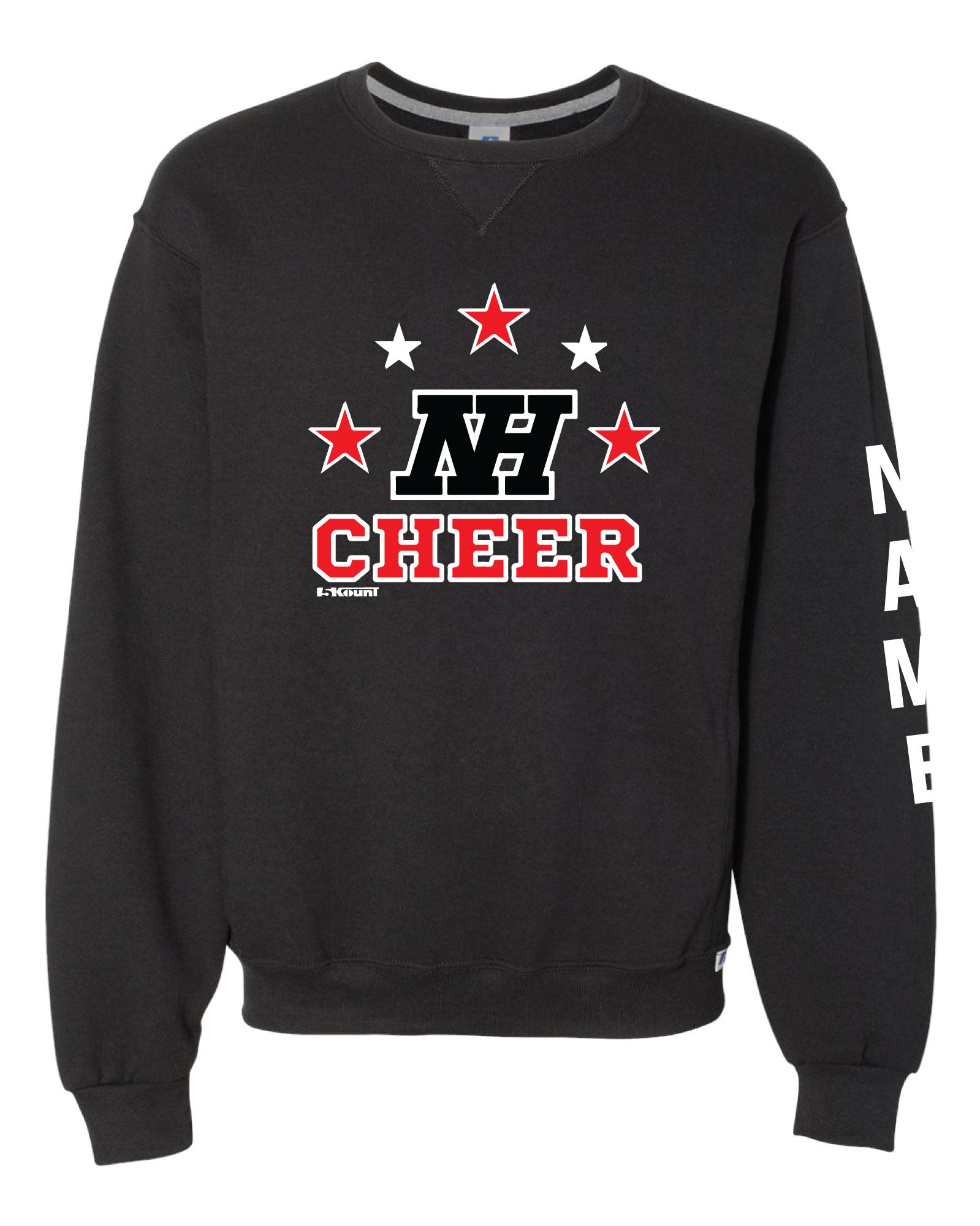 Highlands Cheer Russell Athletic Cotton Crewneck Sweatshirt Design 1 - Black - 5KounT2018