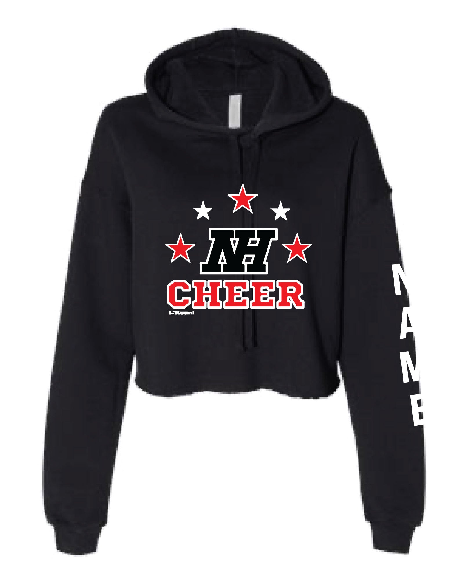Highlands Cheer Cropped Cotton Hoodie Design 1 - Black - 5KounT2018